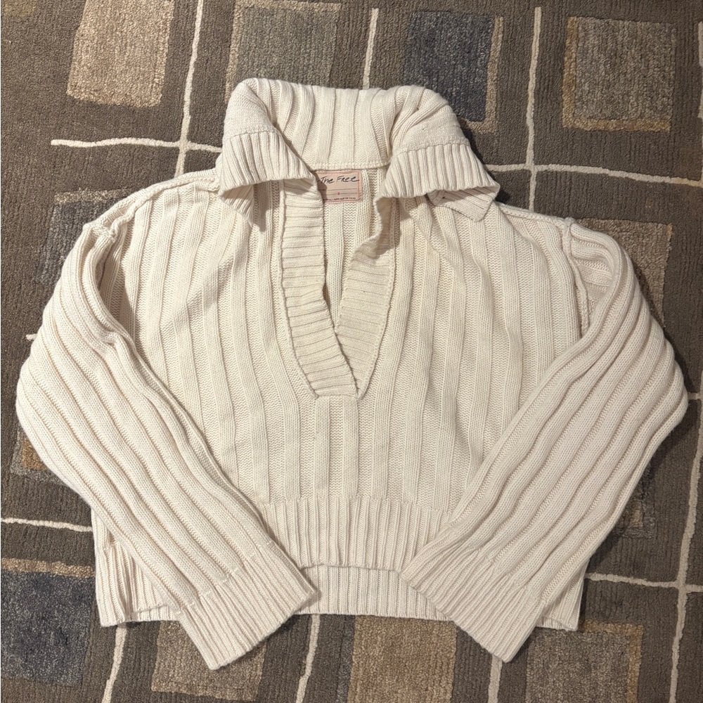 We The Free Cream Cowl Neck Sweater